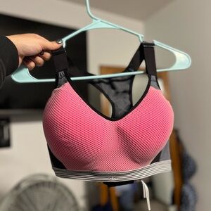 Pink and Black Sports Bra
